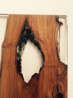 Salvaged Teak From A Forest Fire Encased in Clear resin